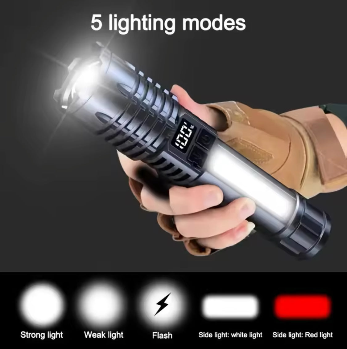 SUPER BRIGHT RECHARGEABLE FLASHLIGHT